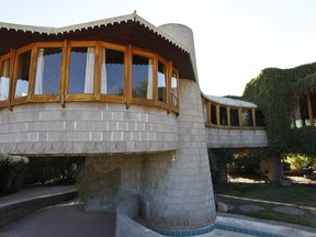 FILE - This Oct. 19 2012 file photo shows part of a home designed by architect Frank Lloyd Wright in Phoenix. In 2012, it was spared from demolition and has been offered for sale in September 2018.