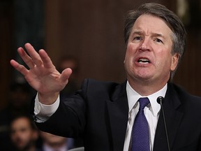 Judge Brett Kavanaugh testifies to the Senate Judiciary Committee during his Supreme Court confirmation hearing in the Dirksen Senate Office Building on Capitol Hill September 27, 2018 in Washington, DC.