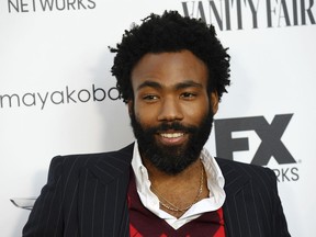 Donald Glover, creator and star of the FX series "Atlanta," poses at a private cocktail party to celebrate the FX network's Emmy nominations, Sunday, Sept. 16, 2018, in Los Angeles.