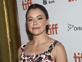 Tatiana Maslany attends the premiere for "Destroyer" on day 5 of the Toronto International Film Festival at the Winter Garden Theatre on Monday, Sept. 10, 2018, in Toronto.