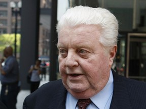 In this May 24, 2010, file photo, former Chicago Police commander Jon Burge departs the federal building in Chicago after the first day of jury selection in his obstruction of justice and perjury trial. Burge, 70, who was linked to numerous cases involving the torture of suspects, has died in Florida. The Ruskin, Florida, funeral home handling Burge's remains confirmed his death Wednesday, Sept. 19, 2018. More than 100 men, most of them black, have accused Burge and his "midnight crew" of rogue detectives of shocking, suffocating and beating them to secure confessions. The alleged torture happened from 1972 to 1991.