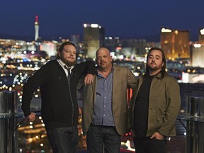 Big Hoss, left to right, Rick and Chumlee from the show "Pawn Stars" are seen in an undated handout photo in Las Vegas. When "Pawn Stars" premiered in July of 2009, few would have bet that it would last 100 episodes. Nearly 10 years later, however, it has soared past the 500 episode mark and counting. On a visit to the World Famous Gold & Silver Pawn Shop earlier this year in Nevada, owner Rick Harrison modestly declared that the only prime-time shows with more episodes - in the history of television - are "'Lassie,' 'Gunsmoke' and 'The Simpsons.'"