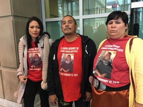 Family members of Dawns Baptiste Louise Baptiste, left to right, Alex Baptiste and Michelle Baptiste are shown in this recent photo.