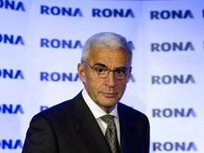 Rona president and CEO Robert Dutton arrives at the company's annual meeting Tuesday, May 10, 2011, in Montreal.