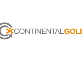 The Continental Gold logo is seen in this undated handout photo. Continental Gold Inc. says three workers were killed and several were injured after a residence in Colombia that housed exploration geologists and contractors was attacked overnight. The incident took place in the village of Ochali within the boundaries of its Berlin exploration project.THE CANADIAN PRESS/HO, Continental Gold *MANDATORY CREDIT*