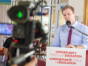 New Brunswick Liberal Leader Brian Gallant speaks at a campaign stop in Fredericton on Wednesday, Sept. 5, 2018. Voters in New Brunswick get a chance to compare the positions of the leaders on the major issues this evening in the first of a series of leaders' debates. The party leaders will square off against each other in a 90 minute debate in Riverview that will be broadcast by the CBC.
