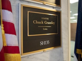 The office of Senate Judiciary Committee Chairman Chuck Grassley, R-Iowa, is seen on Capitol Hill in Washington, Friday, Sept. 21, 2018.