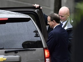 Deputy Attorney General Rod Rosenstein leaves the White House in Washington, Monday, Sept. 24, 2018.