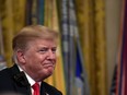 President Donald Trump speaks during a Congressional Medal of Honor Society reception in the East Room of the White House in Washington, Wednesday, Sept. 12, 2018.