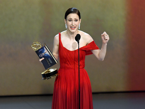 Rachel Brosnahan accepts the Outstanding Lead Actress in a Comedy Series award for 'The Marvelous Mrs. Maisel' onstage during the 70th Emmy Awards on Sept. 17, 2018 in Los Angeles.