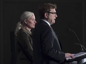 Canadian Environment Minister Catherine McKenna and Fisheries Minister Jonathan Wilkinson field questions at a news conference as the G7 environment, oceans and energy ministers meet in Halifax on Thursday, Sept. 20, 2018.