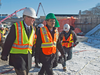 Then-Infrastructure Minister Amarjeet Sohi tours the site of a future light rail transit station in Ottawa with Mayor Jim Watson, Jan. 13, 2016.