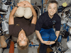 Julie Payette and Robert Thirsk in orbit together. Payette is among only 14 Canadians to have ever been selected as astronauts by the Canadian Space Agency.