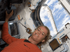 Canadian Space Agency astronaut Julie Payette on the aft flight deck of Space Shuttle Endeavour in July 2009.