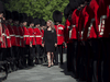 Julie Payette takes part in the annual Inspection of the Ceremonial Guard at Rideau Hall in Ottawa in August.