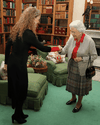 Canadian Governor General Designate Julie Payette meets Queen Elizabeth II during a private audience at Balmoral Castle, Scotland, Sept. 20, 2017.