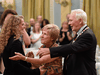 Then Gov. Gen. David Johnston and his wife, Sharon, greet designate Julie Payette at an Order of Canada investiture ceremony at Rideau Hall in Ottawa in August 2017.