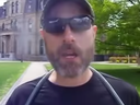 An image of accused Fredericton shooter Matthew Raymond from a video taken in June 2017.