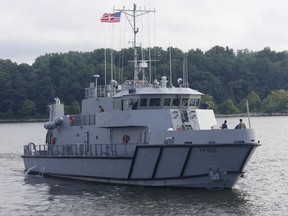 In this Tuesday, July 31, 2018, photo, a Yard Patrol Craft leaves the U.S. Naval Academy on a training trip in Annapolis, Md. For the first time in history of the navigation training program at the academy, about 80 ROTC students participated in YP training this summer as part of a pilot program exploring ways to expand navigation training for future U.S. Navy officers after high-profile accidents last year.