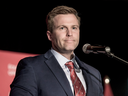 New Brunswick Liberal Leader Brian Gallant speaks to supporters at his election-night headquarters in Grande-Digue, N.B. on Sept. 24, 2018.