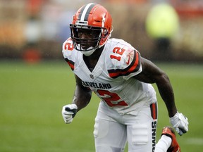 FILE - In this Sunday, Sept. 9, 2018, file photo, Cleveland Browns wide receiver Josh Gordon (12) plays against the Pittsburgh Steelers during an NFL football game,, in Cleveland. Gordon will miss Sunday's game in New Orleans with a hamstring injury