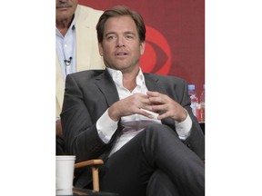 FILE - In this Aug. 10, 2016, file photo, Michael Weatherly participates in the "Bull" panel during the CBS Television Critics Association summer press tour in Beverly Hills, Calif. Weatherly is a fixture at CBS. He played Anthony DiNozzo on "NCIS" from 2001 until 2016, when he left to star in his own CBS series called "Bull." It's that history with the network that Weatherly says makes it difficult to comment on Les Moonves' resignation earlier this month as chief of CBS amid sexual misconduct allegations.