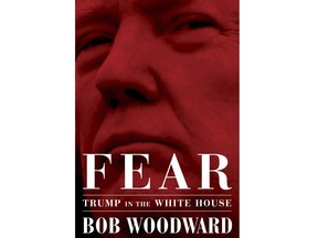 This image released by Simon & Schuster shows "Fear: Trump in the White House," by Bob Woodward. The publisher announced Tuesday that Woodward's takedown of President Donald Trump has sold more than 1.1 million copies just a week after publication. (Simon & Schuster via AP)