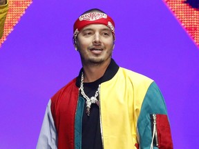 FILE - In this April 26, 2018 file photo, J Balvin appears at the Billboard Latin Music Awards in Las Vegas.  Ozuna and J Balvin lead nominations to the 4th Latin AMAs with 9 nods each, followed by Nicky Jam with 8 and Daddy Yankee with 6, Telemundo announced Tuesday. The award ceremony will be held on October 25 at the Dolby Theater in Los Angeles.