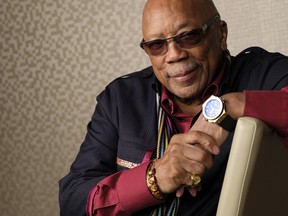 This Sept. 7, 2018 photo shows music producer Quincy Jones, the subject of the Netflix documentary film "Quincy," posing for a portrait at the Shangri-La Hotel during the Toronto Film Festival in Toronto.