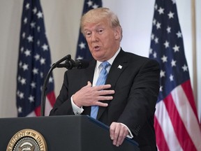 President Donald Trump speaks during a news conference, Wednesday, Sept. 26, 2018, in New York.