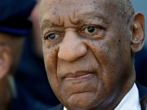 FILE - In this April 26, 2018, file photo, actor and comedian Bill Cosby leaves the courthouse after he was found guilty in his sexual assault retrial at the Montgomery County Courthouse in Norristown, Pa. Prosecutors in the sexual assault case against Cosby have asked a judge to allow testimony at his sentencing hearing about uncharged criminal conduct.