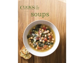 This image provided by America's Test Kitchen in September 2018 shows the cover for the cookbook "All-Time Best Soups." It includes a recipe for curried red lentil soup. (America's Test Kitchen via AP)
