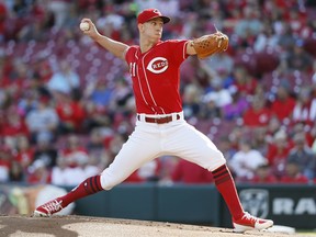 Cincinnati Reds relief pitcher Michael Lorenzen throws in the first inning of a baseball game against the Pittsburgh Pirates, Saturday, Sept. 29, 2018, in Cincinnati.
