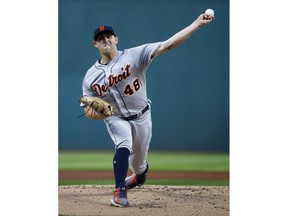 Detroit Tigers starting pitcher Matthew Boyd delivers against the Cleveland Indians during the first inning of a baseball game, Friday, Sept. 14, 2018, in Cleveland.