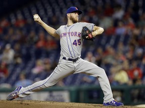 New York Mets' Zack Wheeler pitches during the second inning of a baseball game against the Philadelphia Phillies, Monday, Sept. 17, 2018, in Philadelphia.