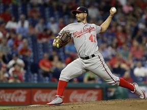 Washington Nationals' Gio Gonzalez pitches during the second inning of the team's baseball game against the Philadelphia Phillies, Wednesday, Aug. 29, 2018, in Philadelphia.