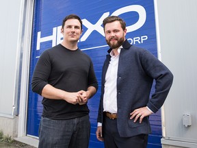 Sébastien St-Louis, HEXO Corp.’s CEO and cofounder (left), with Adam Miron, chief brand officer and cofounder.