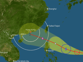 Mangkhut is heading toward Hong Kong.