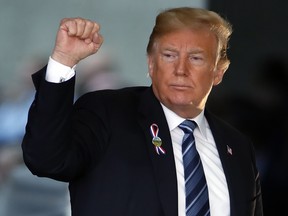 President Donald Trump leaves the stage after speaking at the September 11th Flight 93 Memorial Service in Shanksville, Pa., Tuesday, Sept. 11, 2018.