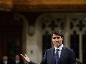 Prime Minister Justin Trudeau stands during question period in the House of Commons on Parliament Hill in Ottawa on Wednesday, Sept. 26, 2018.