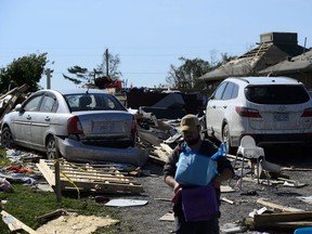 Damage from a tornado is seen in Dunrobin, Ont. west of Ottawa on Monday, Sept. 24, 2018. The tornado that hit the area was on Friday, Sept, 21.