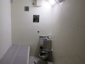 A solitary confinement cell is shown in a undated handout photo from the Office of the Correctional Investigator.