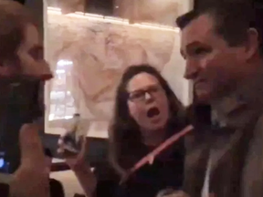 Ted Cruz is confronted in a D.C. restaurant. "We believe the (assault) survivors." a crowd chanted at Fiola, about a mile from the U.S. Senate building.