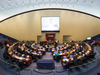 Council chambers at city hall in Toronto. The Ontario government under Doug Ford is looking at cutting Toronto city council nearly in half.