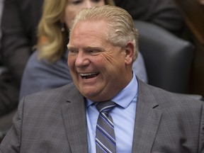 Ontario Premier Doug Ford attends Question Period at the Ontario Legislature in Toronto, on Thursday, September 13, 2018.