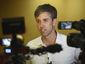 U.S. Rep. Beto O'Rourke, D-El Paso, speaks at a town hall event at the Grand Texan Hotel Convention Center Thursday, Aug. 30, 2018, in Midland, Texas. The Democratic candidate for the U.S. Senate O'Rourke and incumbent Republican Sen. Ted Cruz will face off in the general election in November. (James Durbin/Reporter-Telegram via AP)  /