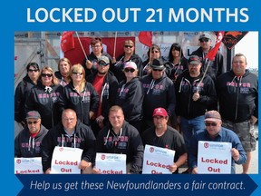 Photo from video still that Unifor Canada posted in the midst of a lockout in Gander, Newfoundland. Employer D-J Composites has hired scab labour after locking out its employees for nearly two years. Unifor posted a video exposing the workers who have crossed the line and it's getting a lot of criticism.