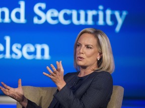Secretary of Homeland Security Kirstjen Nielsen speaks to George Washington University's Center for Cyber and Homeland Security, in Washington, Wednesday, Sept. 5, 2018. The Trump administration is planning to circumvent a longstanding court agreement on how children are treated in immigration custody. That means families will be kept in detention longer. Homeland Security announced Thursday it would terminate the agreement which requires the release of immigrant children generally after 20 days. It would instead adopt regulations that administration officials say will provide care of minors, but allow changes to deter migrants illegally crossing the border.