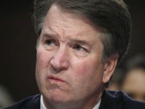 In this Sept. 6, 2018 photo, Supreme Court nominee Brett Kavanaugh testifies before the Senate Judiciary Committee on Capitol Hill in Washington.  Kavanaugh is denying a sexual misconduct allegation from when he was in high school. In a statement issued Friday, Kavanaugh says the following: "I categorically and unequivocally deny this allegation. I did not do this back in high school or at any time." The New Yorker reported the alleged incident took place at a party when Kavanaugh was attending Georgetown Preparatory School.