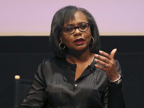 FILE - In this Dec. 8, 2017, file photo, Anita Hill speaks at a discussion about sexual harassment in Beverly Hills, Calif. The sexual assault allegations against Supreme Court nominee Brett Kavanaugh recall Hill's accusations against Clarence Thomas in 1991, but there are important differences as well as cautions for senators considering how to deal with the allegations.